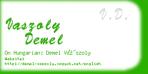 vaszoly demel business card